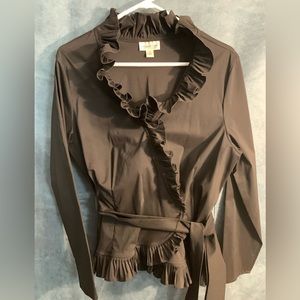 Coldwater Creek Ruffle Black Formal Top